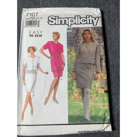 Simplicity Misses Dress Sewing Pattern sz 10-18 7107 - uncut - Picture 9 of 10